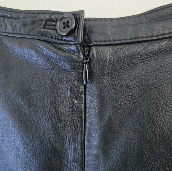 Vintage 1990's Black Leather Maxi Skirt - Picture 9 of 10